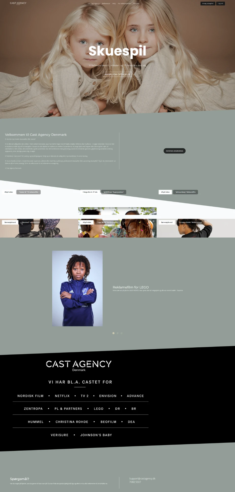 Screenshot af Cast Agency (castagency.dk)