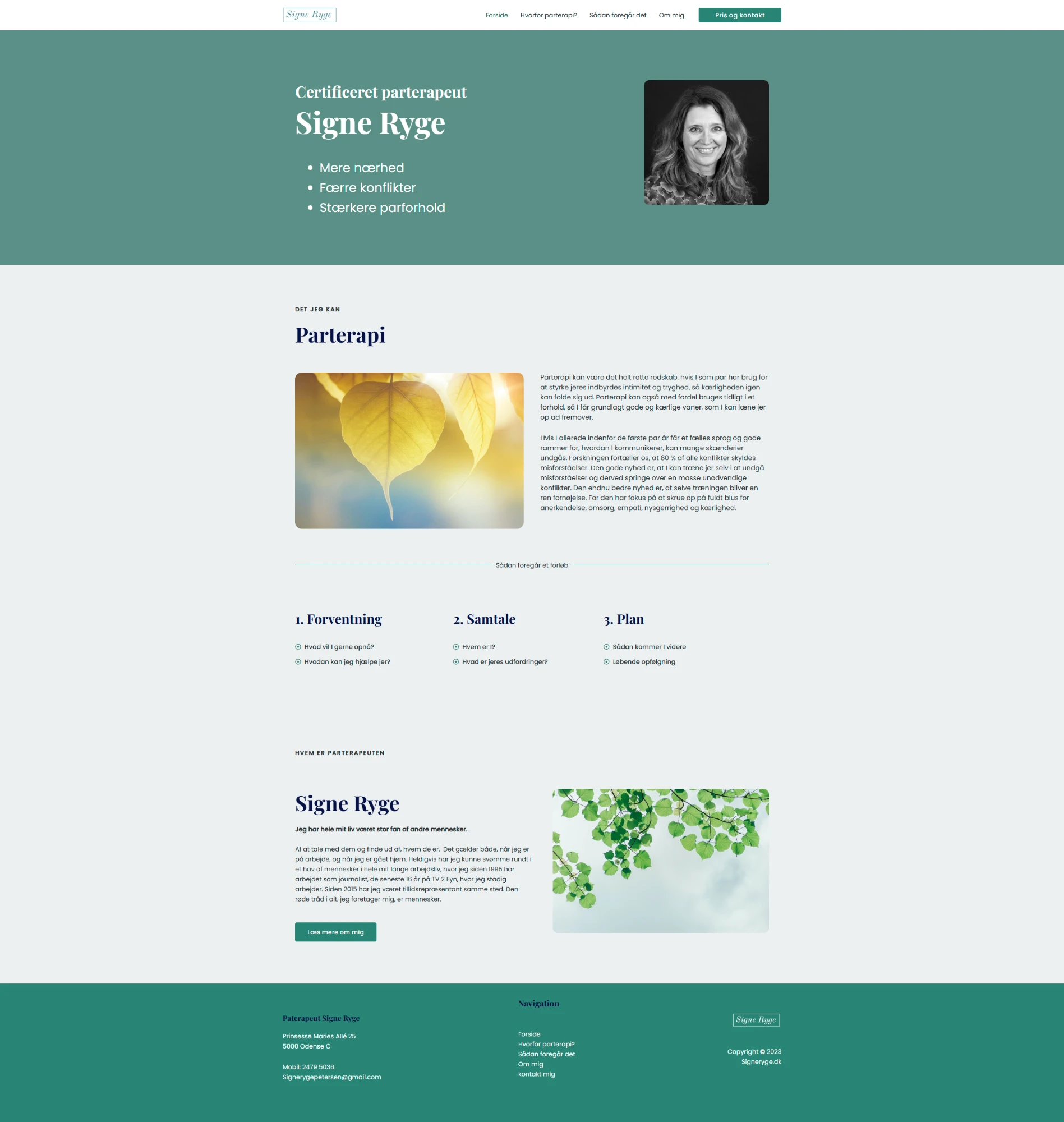 Screenshot af Signe Ryge (signeryge.dk)